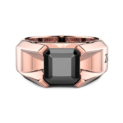[EA391] Zancan Ring In 18Kt Gold With Black Diamond