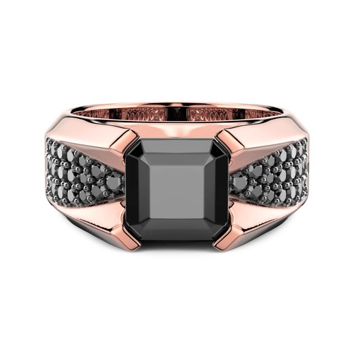 [EA388R] Zancan Ring In 18Kt Gold With Black Diamond