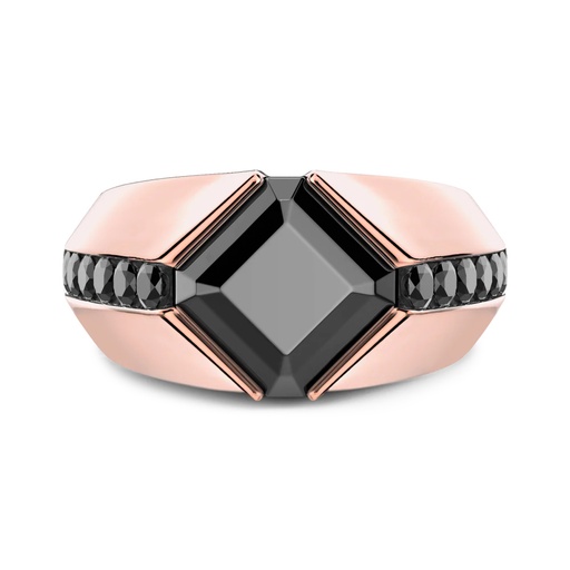[EA386] Zancan Ring In 18Kt Gold With Black Diamond