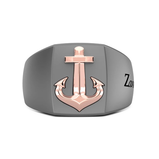 [ETA202] Zancan Ring In Titanium And 18Kt Gold