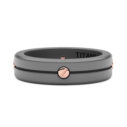 [ETA117] Zancan Ring In Titanium And 18Kt Gold