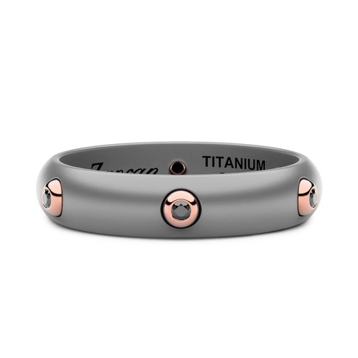 [ETA114R] Zancan ring in titanium, 18kt gold and diamonds