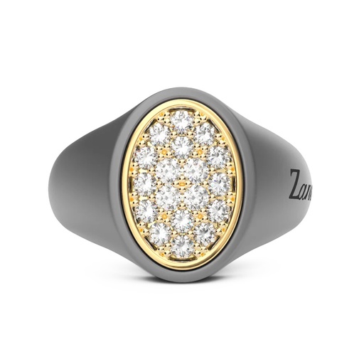 [ETA203G] Zancan Ring In Titanium, 18Kt Gold, And Natural Diamonds