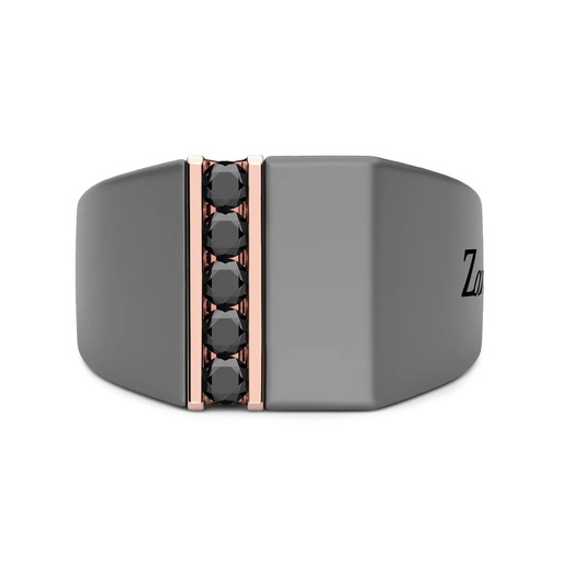 [ETA206R] Zancan Ring In Titanium, 18Kt Gold, And Natural Diamonds
