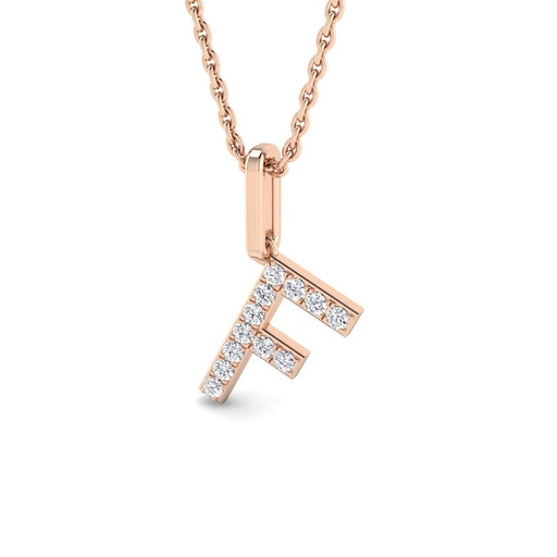 [SP5171-F#4242] Diamond Initial Pendant - F