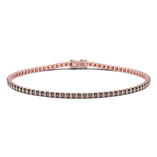 [ETU16R-190] Zancan Tennis Bracelet In 18Kt Gold And Black Diamonds