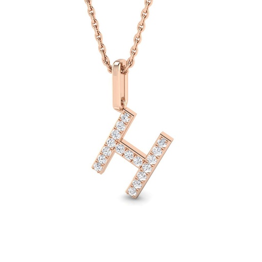 [SP5171-H#4244] Diamond Initial Pendant - H