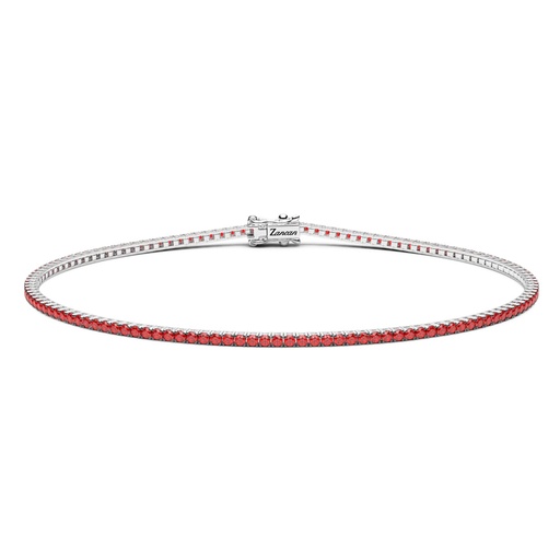 [ETU13B-180R] Zancan Tennis Bracelet In 18Kt Gold And Rubies