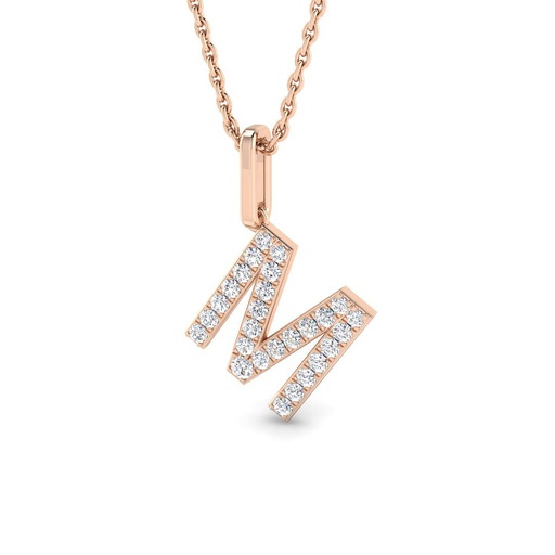[SP5171-M#4249] Diamond Initial Pendant - M