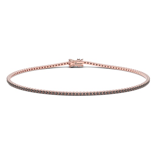 [ETU11R-115] Zancan Tennis Bracelet In 18Kt Rose Gold With Black Diamonds