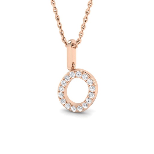 [SP5171-O#4251] Diamond Initial Pendant - O