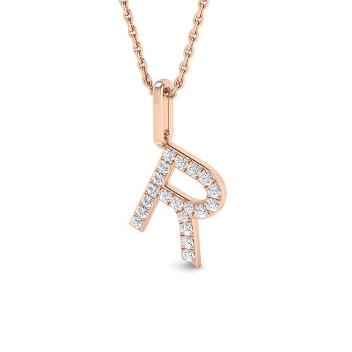 [SP5171-R#4254] Diamond Initial Pendant - R
