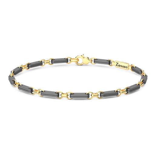[ETB206] Zancan Titanium & 18Kt Gold Bracelet
