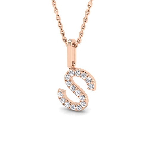 [SP5171-S#4255] Diamond Initial Pendant - S