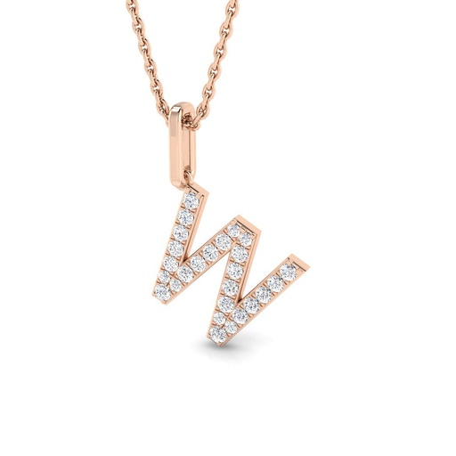 [SP5171-W#4259] Diamond Initial Pendant - W