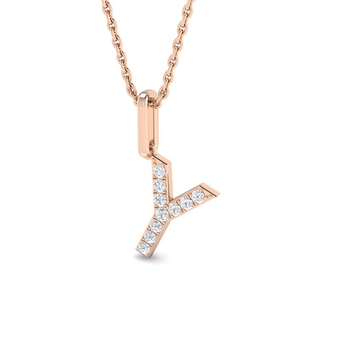 [SP5171-Y#4261] Diamond Initial Pendant - Y