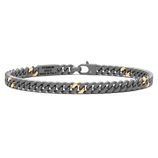 [ETB235] Zancan Titanium & 18Kt Gold Bracelet