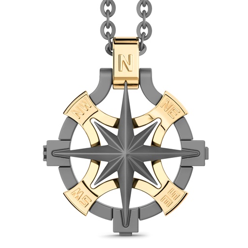 [ETC227] Zancan Titanium & 18Kt Gold Necklace