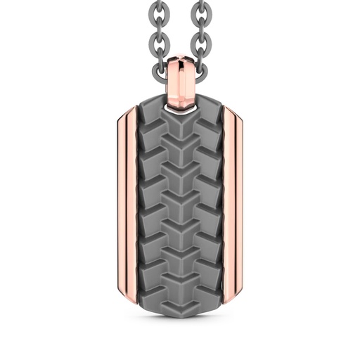 [ETC238-55] Zancan Titanium & 18Kt Gold Necklace