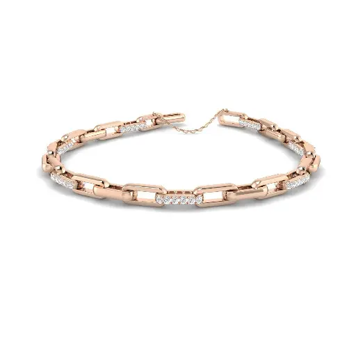 [SB2215(G)18-FVS2#4271] 4mm Semi Pave Diamond Link Bracelet