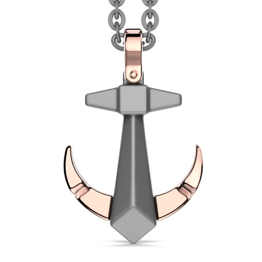 [ETC211] Zancan Titanium & 18Kt Gold Necklace