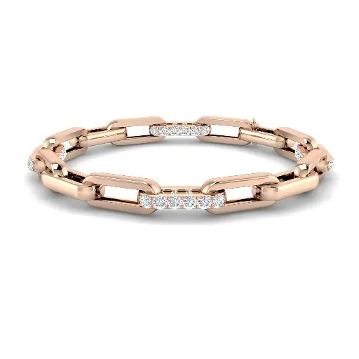 [SB2250(G)18-FVS2#4272] 6mm Semi Pave Diamond Link Bracelet
