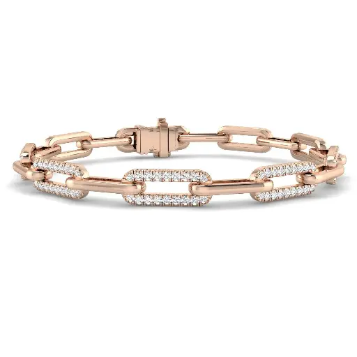 [SB2284B(G)18-FVS2#4273] 5mm Semi Pave Diamond Open Link Bracelet