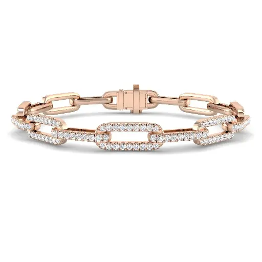[SB2301(G)18-FVS2#4274] 6mm Full Pave Diamond Open Link Bracelet
