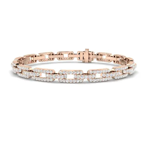 [SB2282(G)18-FVS2#4275] 5mm Full Pave Diamond Flat Link Bracelet