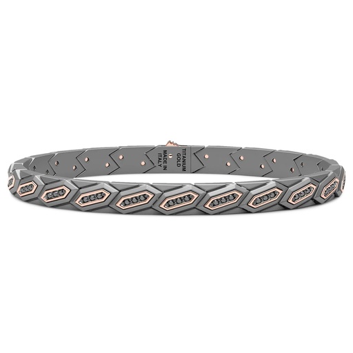 [ETB231R] Zancan Titanium, 18Kt Gold & Diamond Bracelet