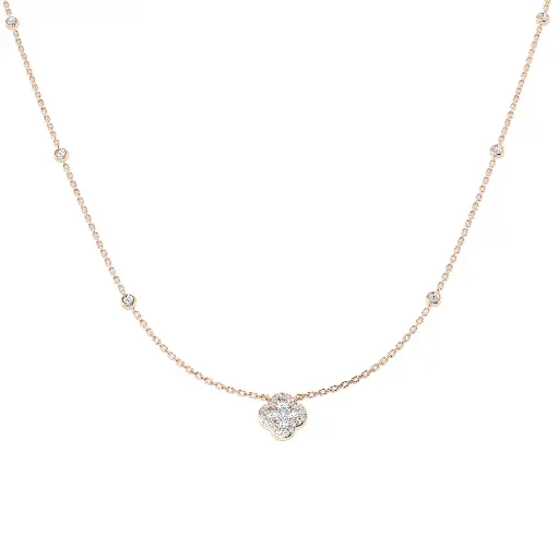 [SN1847(G)18-FVS2#4283] Lucky Clover Diamond Necklace