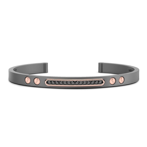 [ETB223R] Zancan Titanium, 18Kt Gold & Diamond Bracelet