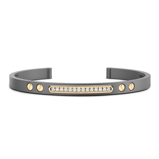 [ETB222G] Zancan Titanium, 18Kt Gold & Diamond Bracelet