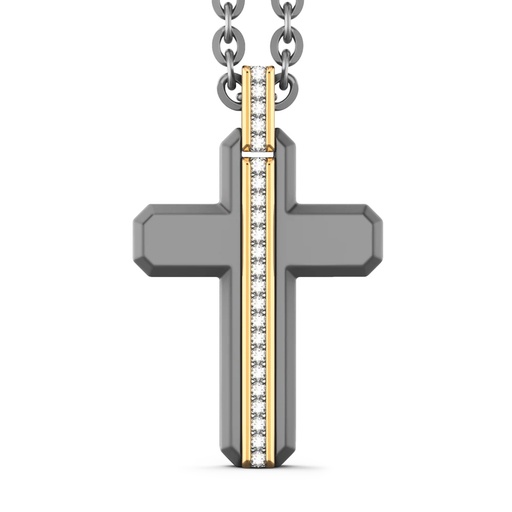 [ETC236G-55] Zancan Titanium, 18Kt Gold & Diamond Necklace