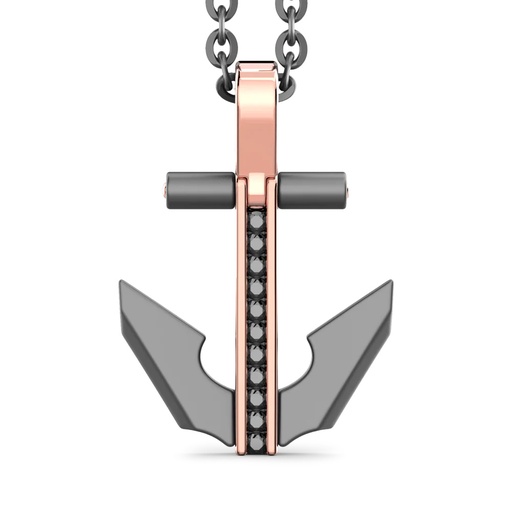 [ETC229R-55] Zancan Titanium, 18Kt Gold & Diamond Necklace