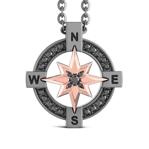 [ETC233R-55] Zancan Titanium, 18Kt Gold & Diamond Necklace