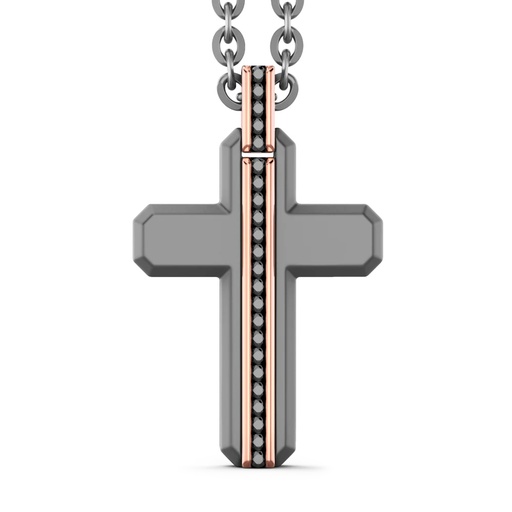 [ETC240R-55] Zancan Titanium, 18Kt Gold & Diamond Necklace