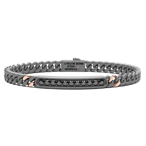 [ETB238R] Zancan Titanium, 18Kt Gold & Natural Diamond Bracelet