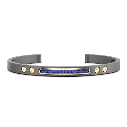 [ETB224] Zancan Titanium, 18Kt Gold & Precious Stone Bracelet
