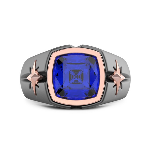 [ETA211] Zancan Titanium, 18Kt Gold & Sapphire Ring