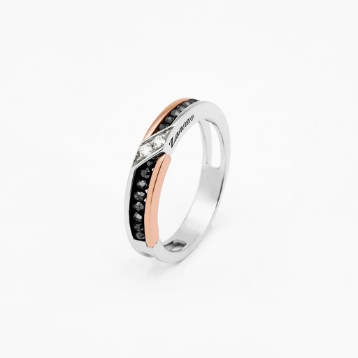 [EA371BR] Zancan White And Rose Gold Ring With Diamonds