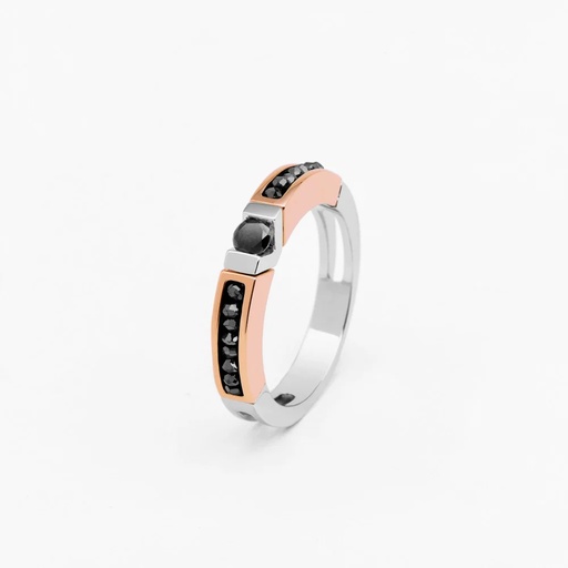 [EA373BR] Zancan White And Rose Gold Ring With Diamonds