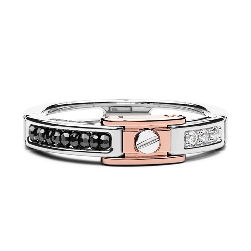 [EA189BR] Zancan White And Rose Gold Ring With Diamonds