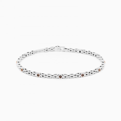 [EB816BR] Zancan white gold bracelet with diamonds.