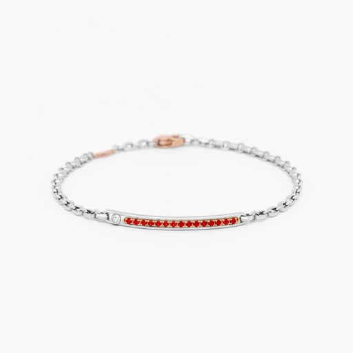[EB889BR-RU] Zancan white gold bracelet with precious stones.