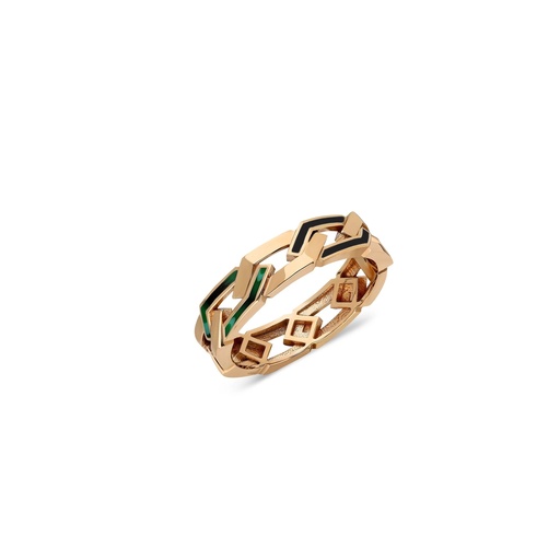 Fizzy Rebel Naked Ring - Black & Green Mother of Pearl Enamel