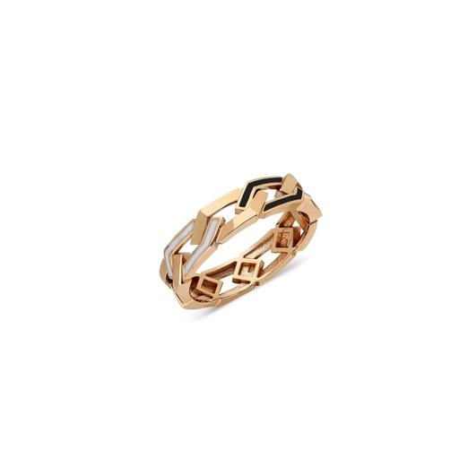 Fizzy Rebel Naked Ring - Black & White Enamel