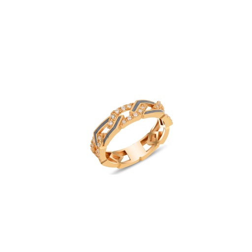 Fizzy Rebel Ring With Diamond - Rhodium Enamel