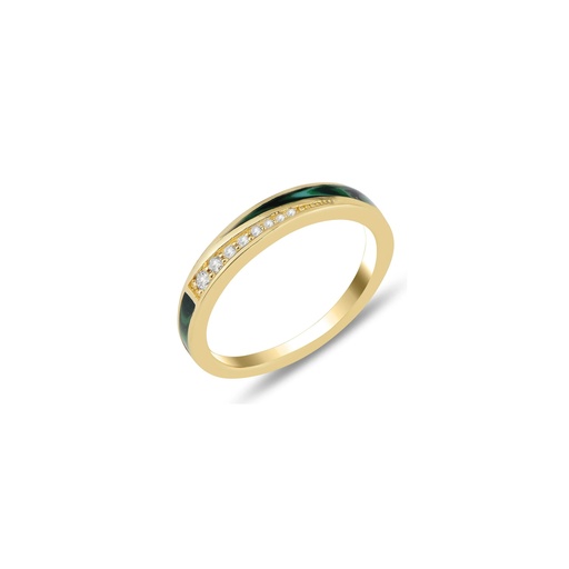 Flow Slim Ring - Malachite Green Enamel