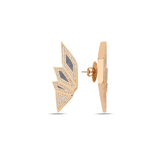 [RG.ALIS] Rose Gold Alis Earrings with Rhodium Enamel